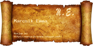 Marcsik Emma névjegykártya