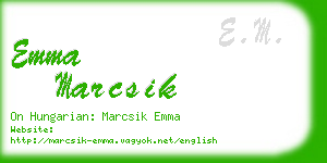 emma marcsik business card